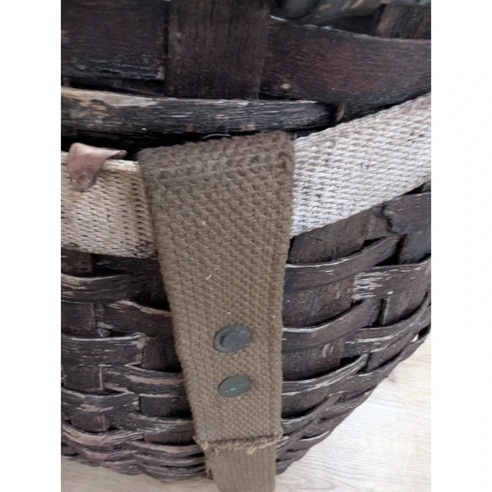 Vintage Early 20th C Adirondack Splint Trapper Pack Backpack Basket Primitive